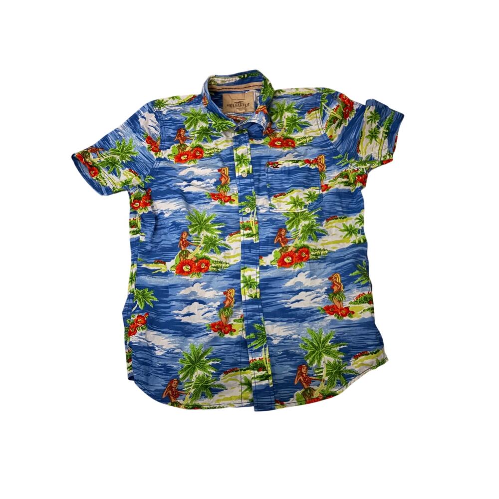 Hollister California Tropical Hawaiian Button-Down Shirt | Men's XL